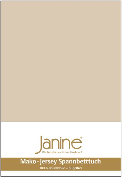Janine Mako Jersey Spannbetttuch Bettlaken 140-160x200 cm OVP 5007 29 sand