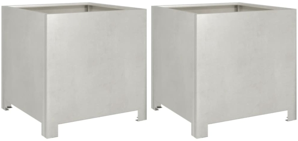 vidaXL Pflanzkübel 2 Stk. 40x40x40 cm Edelstahl 851208