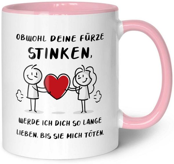 GRAVURZEILE Tasse mit Spruch - Deine Fürze stinken - Lustiges Geschenk für Freunde -, Keramik
