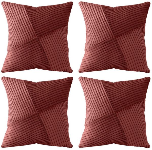 Amilian Kissenhüllen - 4er Set Kissenbezug, Kissenbezüge - Zierkissenbezüge, (4 Stück), 40x40 cm, Kissenhülle für Sofakissen, Dekokissen, Zierkissen, Kissen