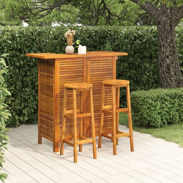 vidaXL 3-tlg. Gartenbar-Set Massivholz Akazie 3116000