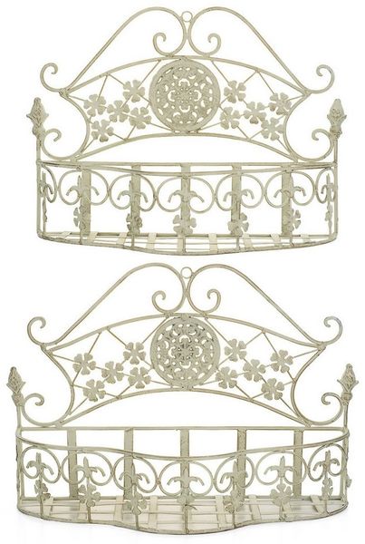 Moritz Blumentopf Pflanzkörbe Metall Wandkörbe 2er Set Pflanzkorb Landhausstil Shabby, Dekoration für In- und Outdoor für Pflanzen und Blumen Verzierungen