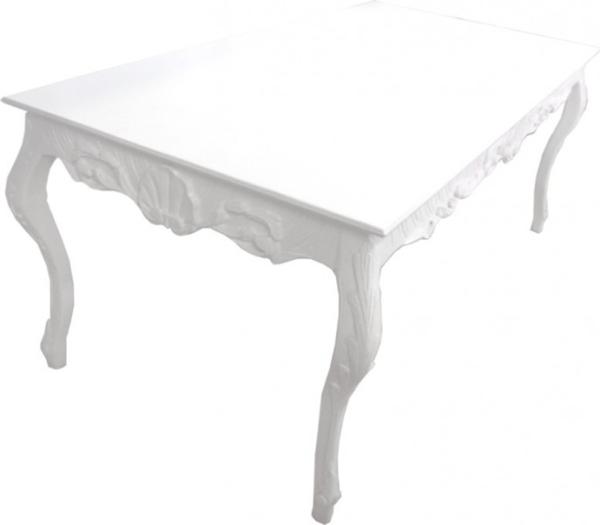 Casa Padrino Barock Esstisch Weiss Shabby Chic Style L205 x B104 x H82 cm