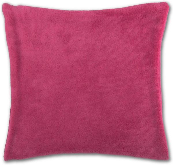 Kissenhülle ca. 40x40cm flauschig mit Reißverschluss, in vielen Farben erhältlich ( Auswahl: Pink )