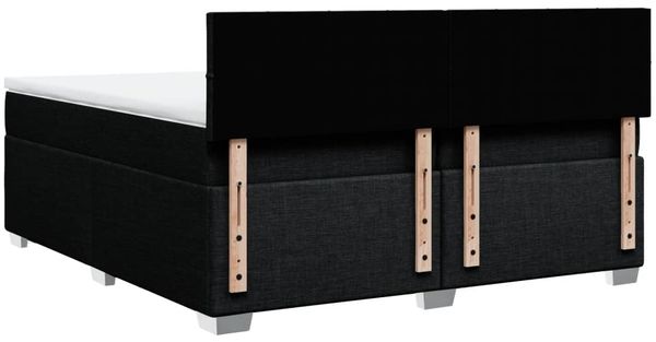 vidaXL Boxspringbett mit Matratze Schwarz 200x200 cm Stoff 3285997 Bild 10