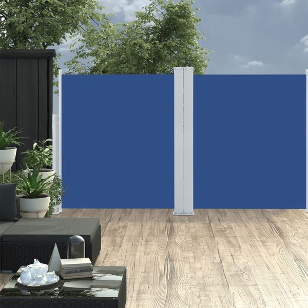 vidaXL Ausziehbare Seitenmarkise Blau 160 x 600 cm 48464