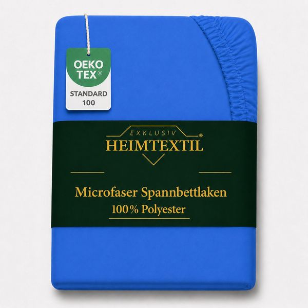 Microfaser Spannbettlaken - Spannbetttuch 180-200x220cm – Atmungsaktiv, Knitterfrei & Pflegeleicht – OEKO-TEX Bettlaken mit Rundumgummi - Royalblau