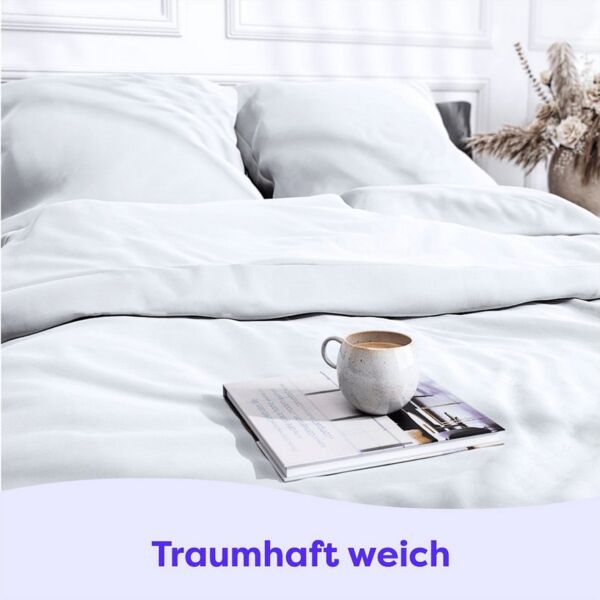 Wolkenfeld Kissenbezug Mako-Satin Baumwolle Kopfkissenbezug - Premium Kissenbezug, Größe 80x80, 40x80 und 70x90 cm I Baumwollsatin