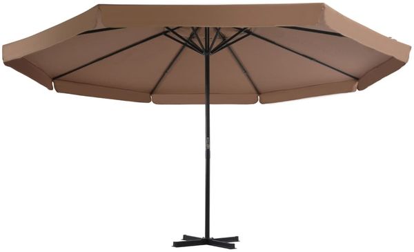 Sonnenschirm, Terrassenschirm mit Aluminium-Mast 500 cm Taupe