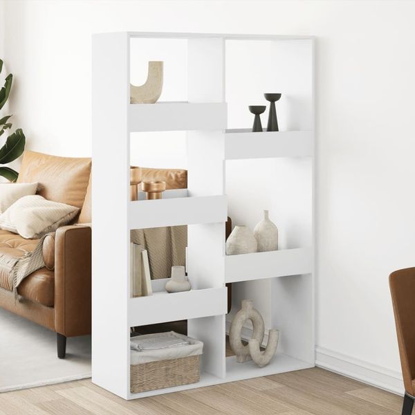 Raumteiler, Bücherregal Weiß 100x33x155,5 cm Holzwerkstoff