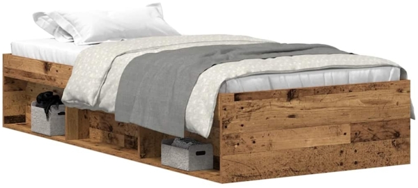 vidaXL Bettgestell ohne Matratze Altholz-Optik 75x190 cm Holzwerkstoff 3329309