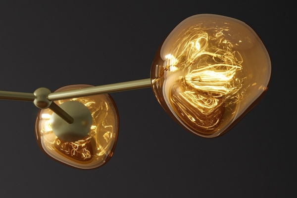 riess-ambiente Hängeleuchte LIQUID DIAMOND 100cm gold – 5-flammige Glas-Kugelleuchte, keine besonderen Funktionen, ohne Leuchtmittel, Pendelleuchte Design, edle Metall-Optik, für Esszimmer Bild 3