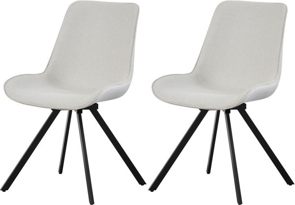 Home affaire Drehstuhl INUVIK, 2er Set, mit Metallgestell in matt schwarz (Set, 2 St), in verschiedenen Farben, Belsatbarkeit pro Stuhl 120 kg, 360° drehbar