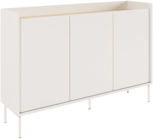 Selsey 'Tovi' Sideboard 3-türig, 140 cm, Weiß / Holzoptik Eiche