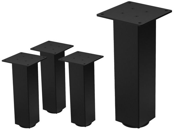 ML-DESIGN Tischbein Tischkufen I-Design Möbelfüße Tischgestell aus pulverbeschichtet Stahl, 4er Set Bankkufen 30cm Schwarz glänzend Möbelbeine