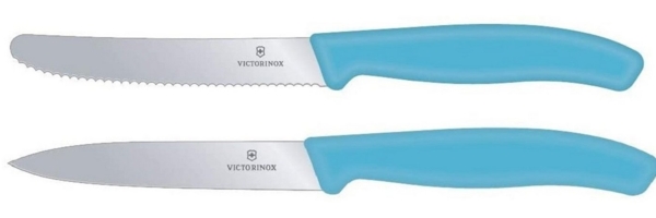Victorinox | Swiss Classic Set | Gemüsemesser & Tomatenmesser | 2-teilig | karibikblau | präzises Schneiden | spülmaschinengeeignet | langlebige Qualität