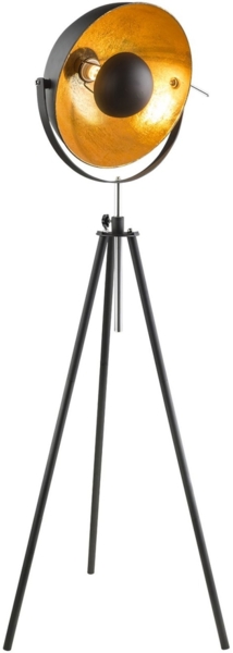 Stehlampe Wohnzimmer Stehleuchte Dreibein Metall schwarz gold retro 58305