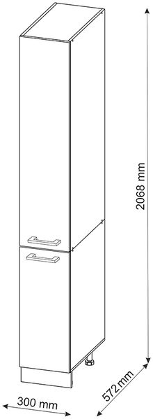 Hochschrank R-Line Beton 30 cm mit Türen Vicco Bild 3