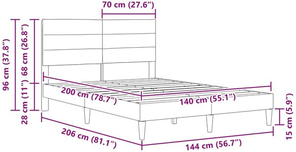 vidaXL Bettrahmen mit Kopfteil Dunkelgrün 140 x 200 cm Stoff 42027591 Bild 9