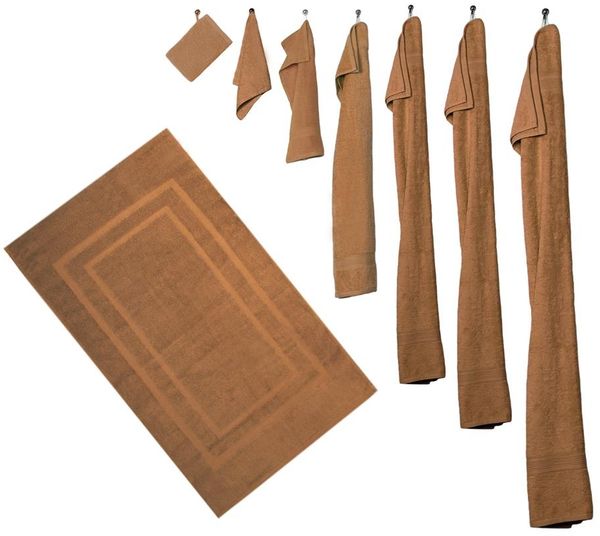 8er Set - 4 Duschtücher, 4 Handtücher - Sand