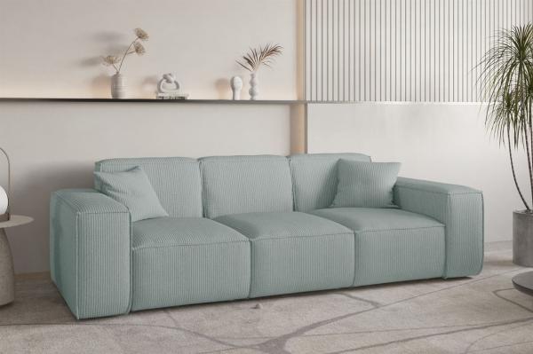 Sofa Designersofa CELES PREMIUM 3-Sitzer in Stoff Scala Saphirblau