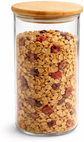 Glas Vorratsbehälter mit Holzdeckel – luftdicht & stilvoll H 19cm Inhalt 1,2L