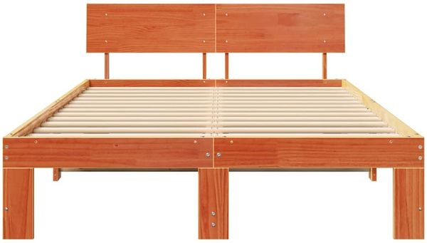 vidaXL Bettrahmen Wachsbraun 120 x 190 cm Massives Kiefernholz 872664 Bild 5