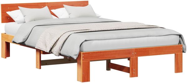 vidaXL Bettrahmen Wachsbraun 120 x 190 cm Massives Kiefernholz 872664 Bild 2