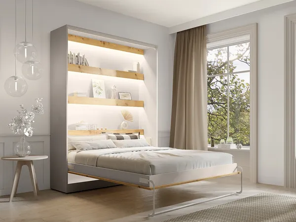 Vente-unique - RAPILI Bett Holz, Platte BeigeBeige - B 50 cm239,2 cm x H 225,2 cm x L 179 cm