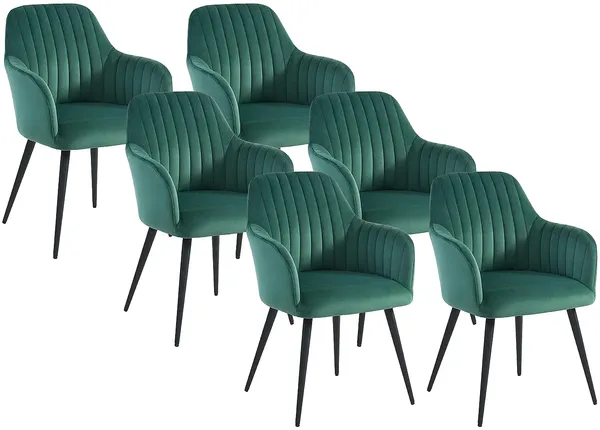 Vente-unique - ELEANA Stuhl SamtStoff Grün - B 59 cm x H 82 cm x L 58 cm