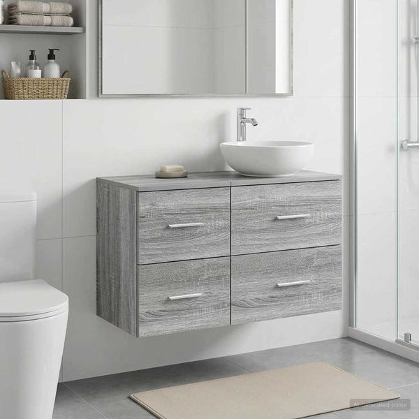 vidaXL Badezimmerschrank Inzwischen Grau Sonoma 30 x 35 x 50 cm 890363