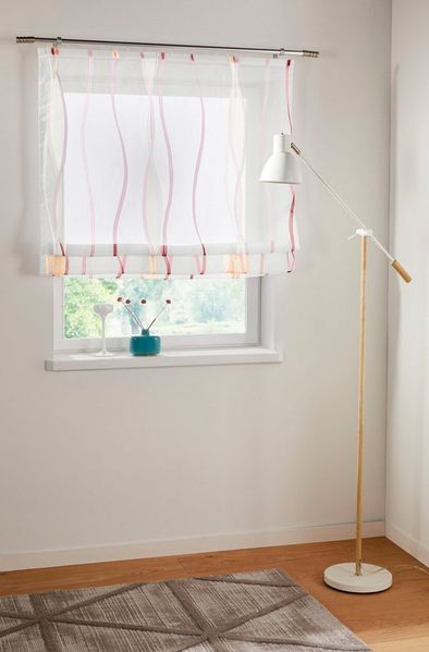 OTTO home Raffrollo Dimona, mit Klettschiene, Transparent, Voile, Polyester, Wellen