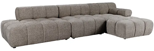 Vente-unique - FACIVIL Sofa Stoff Schokoladenbraun - B 156 cm x H 70 cm x L 313 cm