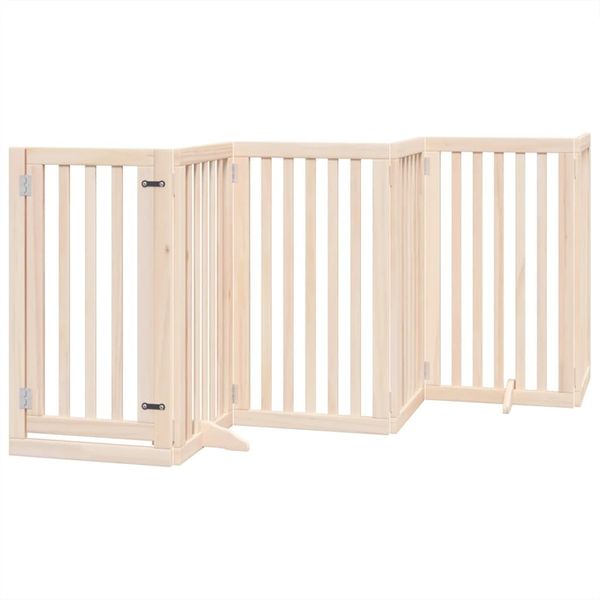 vidaXL 9-tlg. Hundetor mit Tür Faltbar 450 cm Pappelholz 3155644 Bild 3