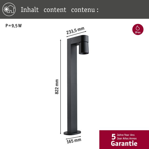 Paulmann 94822 LED Pollerleuchte Kimu Anthrazit IP44 3000K 822mm Bild 5