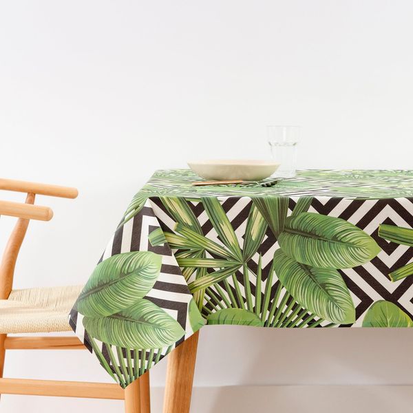 Belum Tischdecke mit Fleckenabweisend, Größe 200x155 cm, extraweich, Mehrfarbig, 100, Stoff 100% Bio-Baumwolle, Modell 0318-81