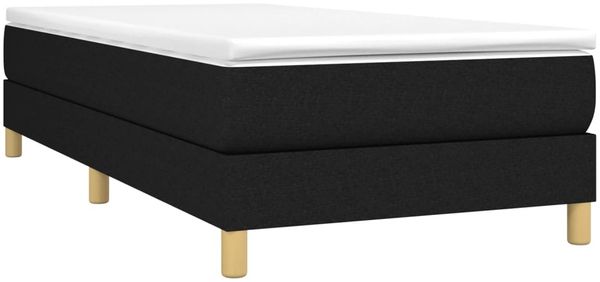vidaXL Boxspringbett mit Matratze Schwarz 90x200 cm Stoff, Härtegrad: H2 [3144145] Bild 3