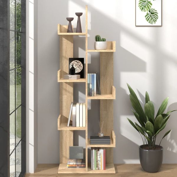 vidaXL Bücherregal Sonoma-Eiche 48x25,5x140 cm Holzwerkstoff 808912