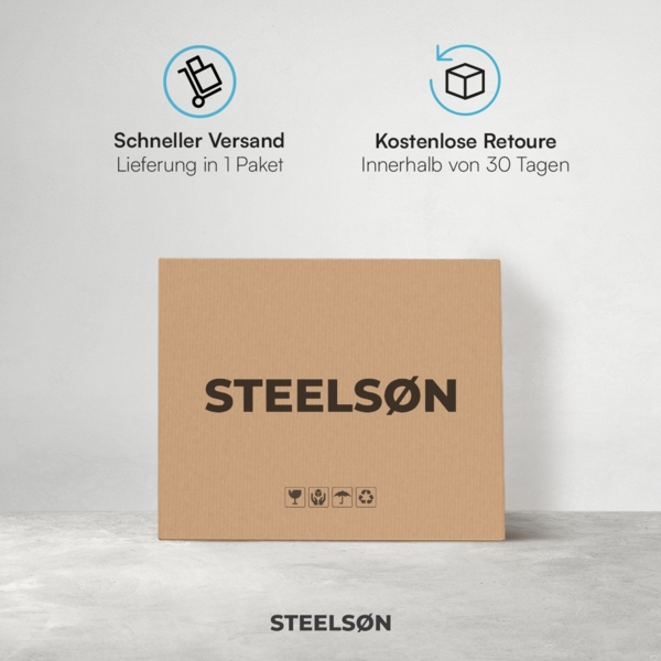 STEELSØN 'Nair' Gartentisch, hellgrau, wetterfest, Tischplatte Ø35 cm, Balkontisch mit kratzfester Glasplatte Bild 7