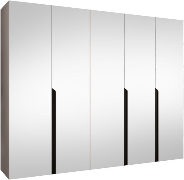 Kleiderschrank Veluna III 250 (Farbe: Cashmere / Cashmere + Schwarz)
