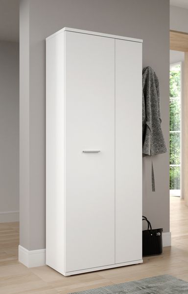 Schuhschrank >NET106< mit 5 Böden / 6 Fächern, in weiß - 68,9x179,1x34,8cm (BxHxT)