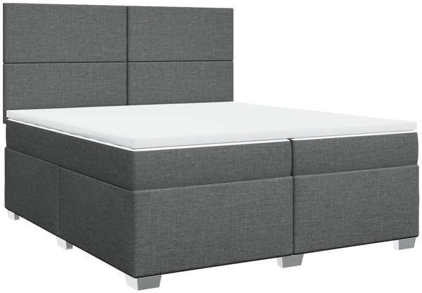 vidaXL Boxspringbett mit Matratze Dunkelgrau 200x200 cm Stoff 3292889 Bild 3