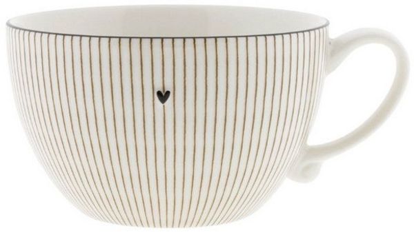 Bastion Collections Geschirr-Set Suppentasse - STRIPES - weiß