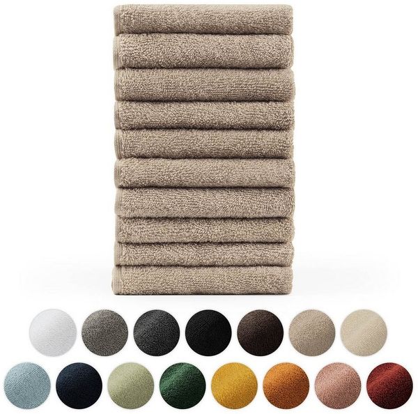 Blumtal Gästehandtücher Premium 10er Set Gästehandtücher rechteckig 30x50cm, Frottee (10-St), Handtücher Set, 100% Baumwolle