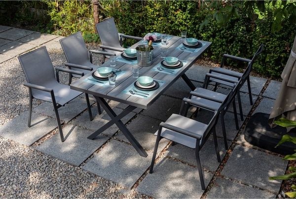 MANDALIKA Garden Gartenlounge-Set 7 tlg. Essgruppe Meran