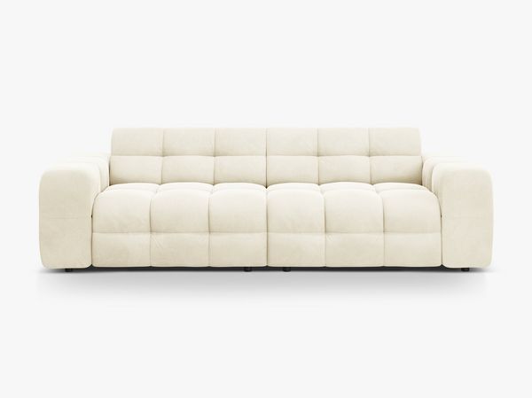 Micadoni Sofa Kendal 4-Sitzer Samt Elfenbein