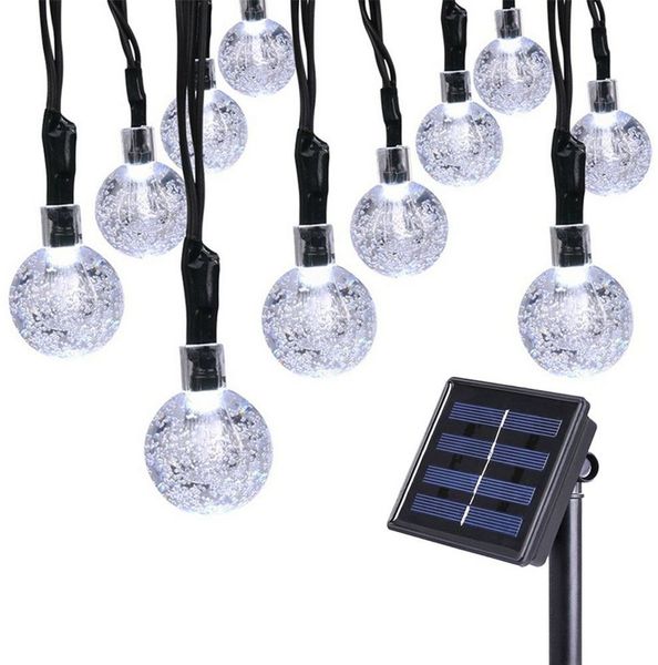MUPOO Lichterkette Solar Lichterkette Aussen, 20LED/50 LED 5M/9.5M 8 Modi, Solar Kristall Kugeln Außer/Innen