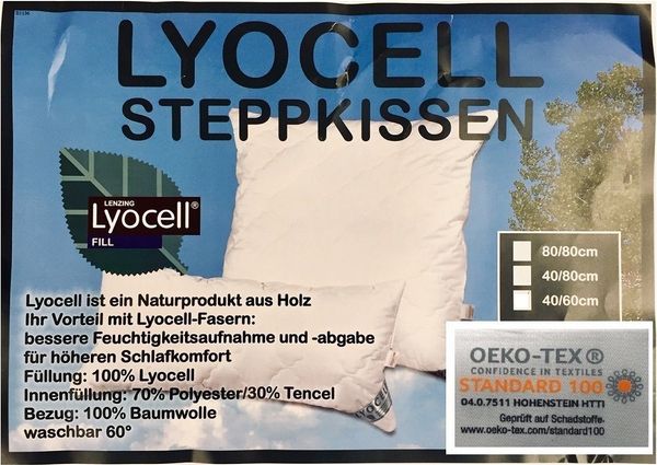 Bach's Bettenwelt Kopfkissen Lyocell/Tencel Kissen 40x60 cm optimale Klimaregulierung, Seitenschläfer, Rückenschläfer, mit Innenkissen, Höhe verstellbar