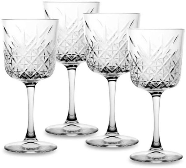 4x Rotweinglas Gin Cocktail Glas „Timeless“ im Kristall-Design