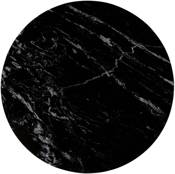 Esstisch rund ⌀ 137 cm Marmor schwarz / Kreuzgestell Eisen Antik Grau BARCELONA #407 Bild 2